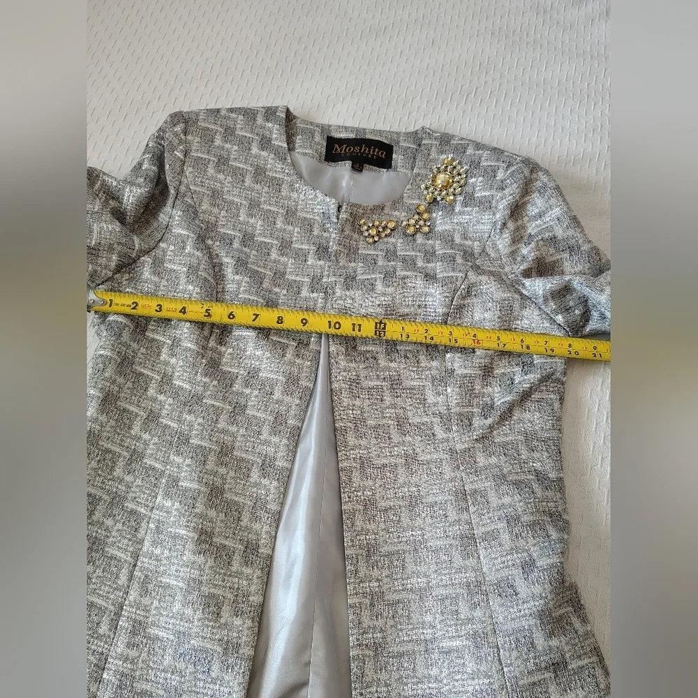 Moshita Couture Elegant Gray Women's Skirt Set Size 8